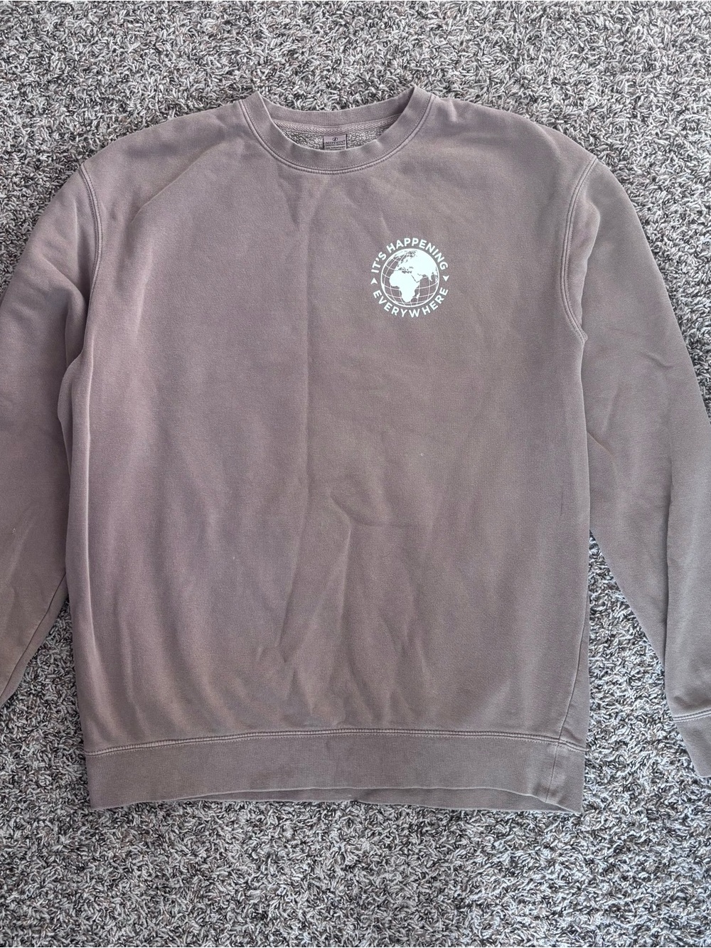 Men's Crewneck Sweatshirt in Taupe with Chest Graphic